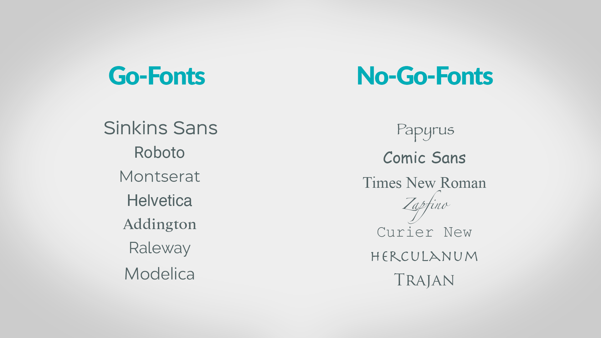 These are the best and worst fonts for professional presentations. 