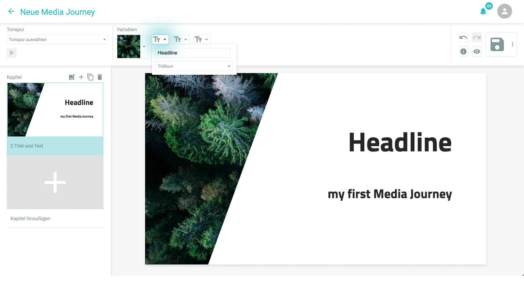 Adjust fonts and colours in your Media Journey